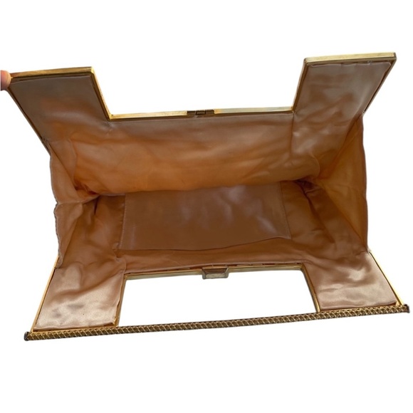 VINTAGE Beaded Elegant Cream Handbag - Picture 5 of 7